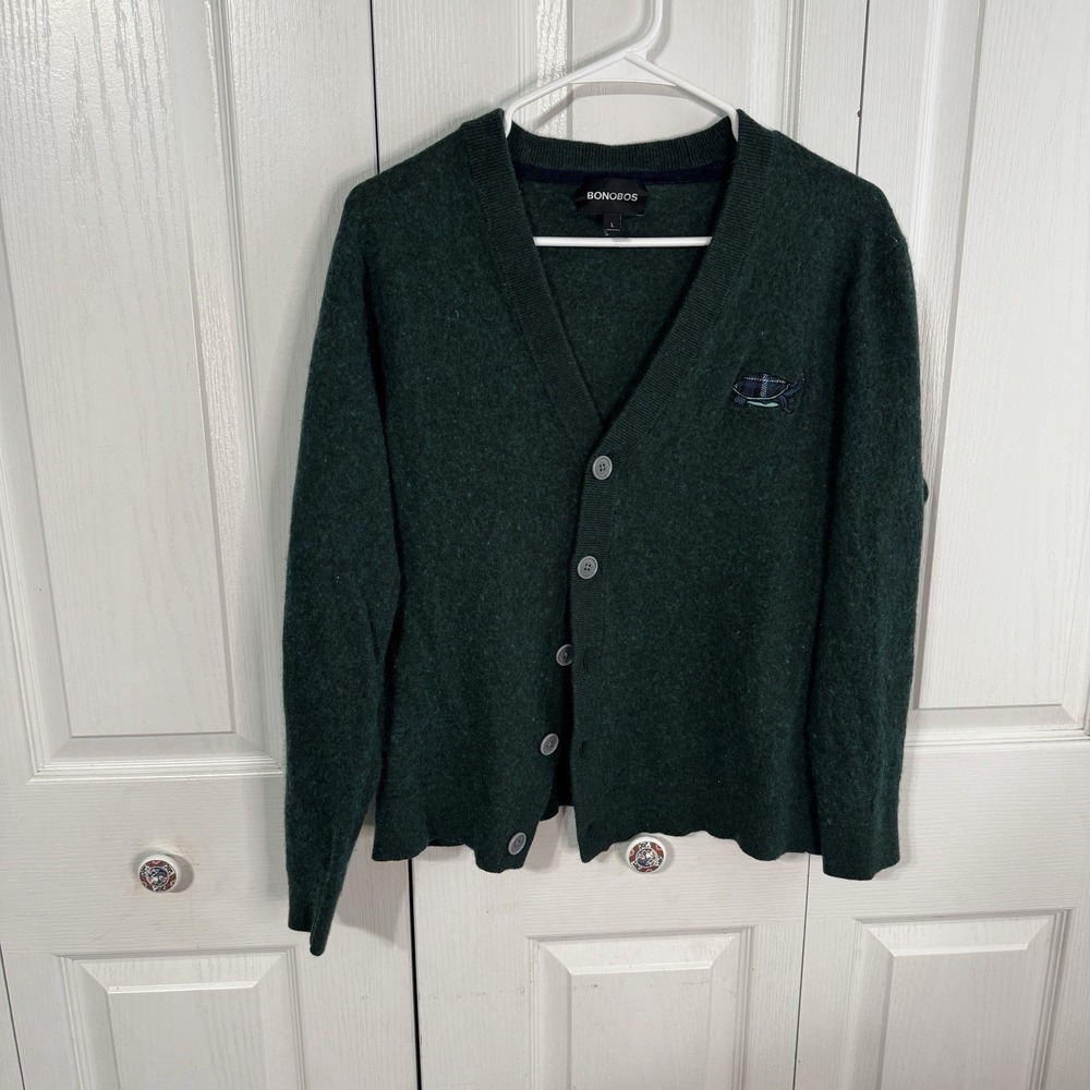 SHRUNK Bonobos lambswool cashmere blend grandpa cardigan ACTUAL size medium